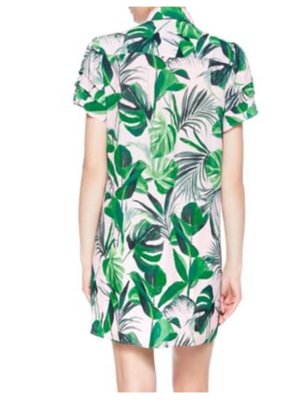 Alice + Olivia Jem Palm Print Flutter Shirtdress - Picture 4 of 11